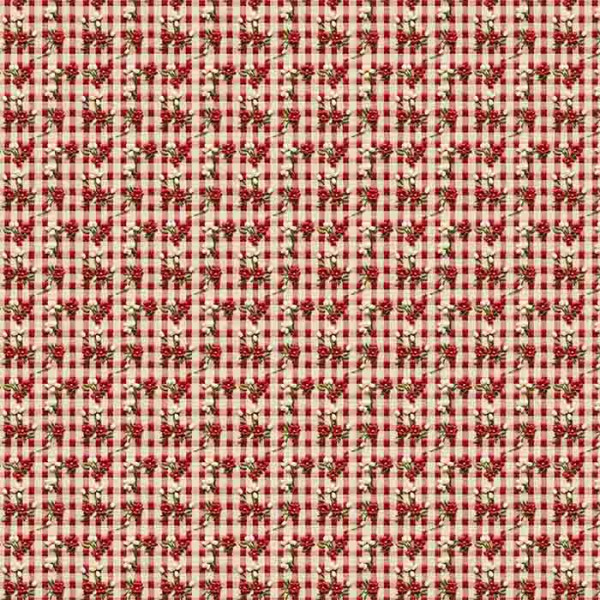 COLEÇÃO BORDADO VERMELHO - TRIC EST DIGITAL - LARG 1,50 - MARGARIDA COM XADREZ MENOR - 92950-001