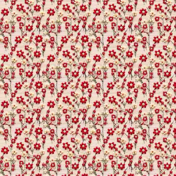 COLEÇÃO BORDADO VERMELHO - TRIC EST DIGITAL - LARG 1,50 - MARGARIDA - 92951-001