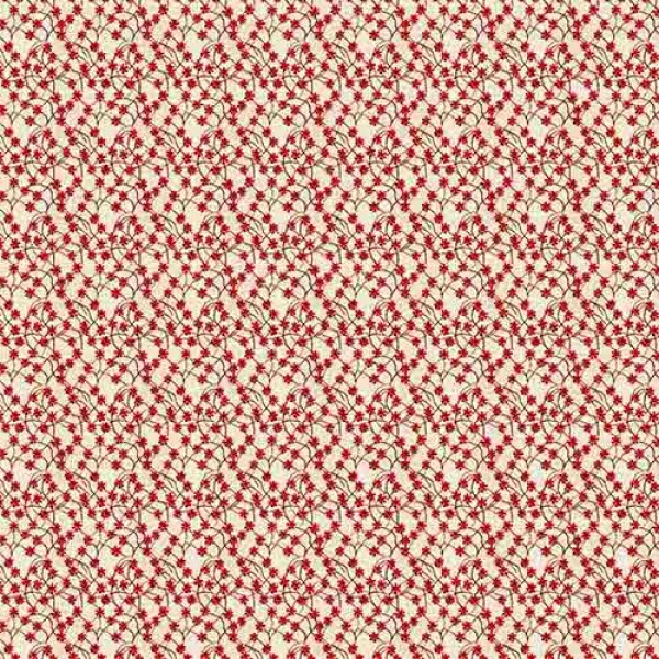 COLEÇÃO BORDADO VERMELHO - TRIC EST DIGITAL - LARG 1,50 - RAMINHOS FLOR VERMELHA - 92952-001