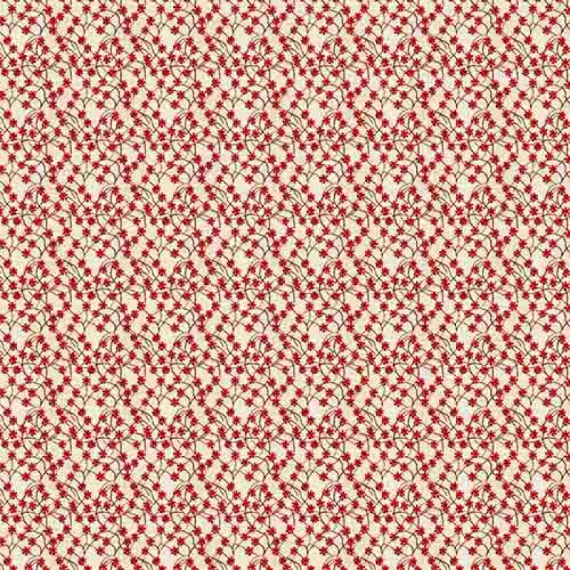 COLEÇÃO BORDADO VERMELHO - TRIC EST DIGITAL - LARG 1,50 - RAMINHOS FLOR VERMELHA - 92952-001