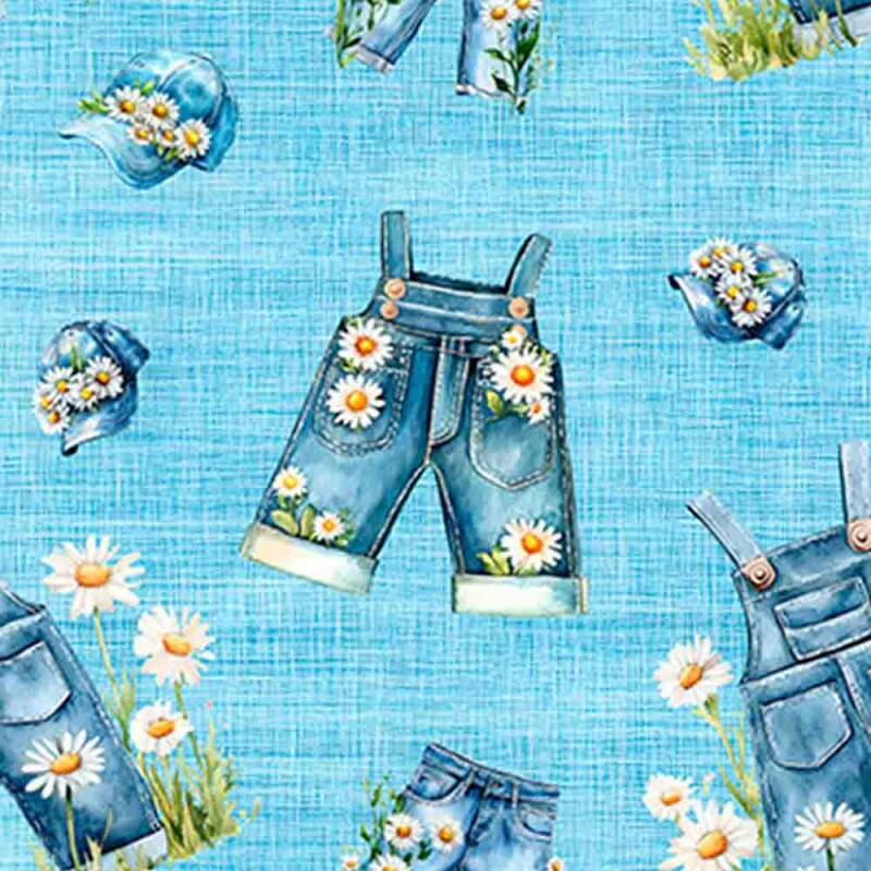 COLEÇÃO DENIM -  TRIC EST DIGITAL - LARG 1,50m - JARDINEIRA AZUL - 93327-001