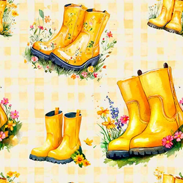 COLEÇÃO DENIM -  TRIC EST DIGITAL - LARG 1,50m - GALOCHAS AMARELO - 93336-001