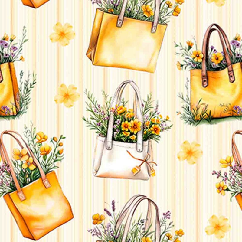 COLEÇÃO DENIM -  TRIC EST DIGITAL - LARG 1,50m - BOLSAS AMARELO - 93334-001