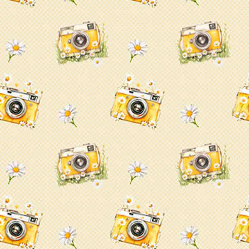 COLEÇÃO DENIM -  TRIC EST DIGITAL - LARG 1,50m - MAQUINA FOTOGRAFICA AMARELA - 93333-001