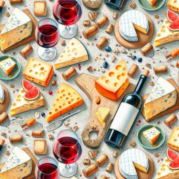 COLEÇÃO WINE & CO - TRIC EST DIGITAL - LARG 1,50m - QUEIJO E VINHO - 93773/001