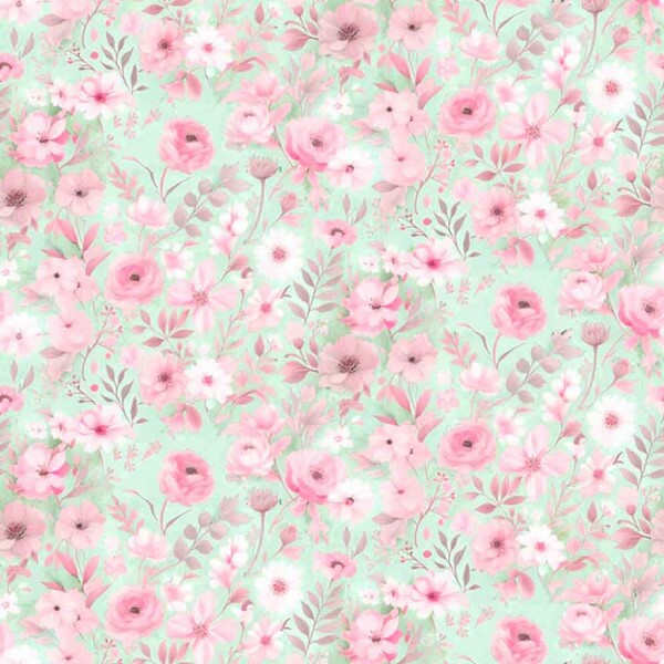 COLEÇÃO SERENITY - TRIC EST DIGITAL - LARG 1,50 - FLORAL MENOR CHEIO FUNDO VERDE - 94076-003