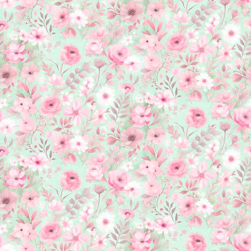 COLEÇÃO SERENITY - TRIC EST DIGITAL - LARG 1,50 - FLORAL MENOR CHEIO FUNDO VERDE - 94076-003