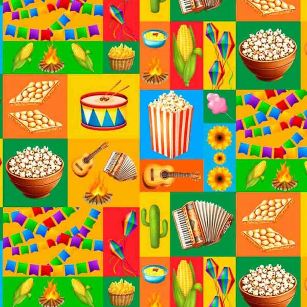 COLEÇÃO FESTA JUNINA - TRIC EST DIGITAL - LARG 1,50m - PATCHWORK - 94703-001