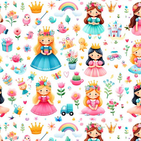 COLEÇÃO MUNDO ENCANTADO - TRIC EST DIGITAL - LARG 1,50 - PRINCESAS