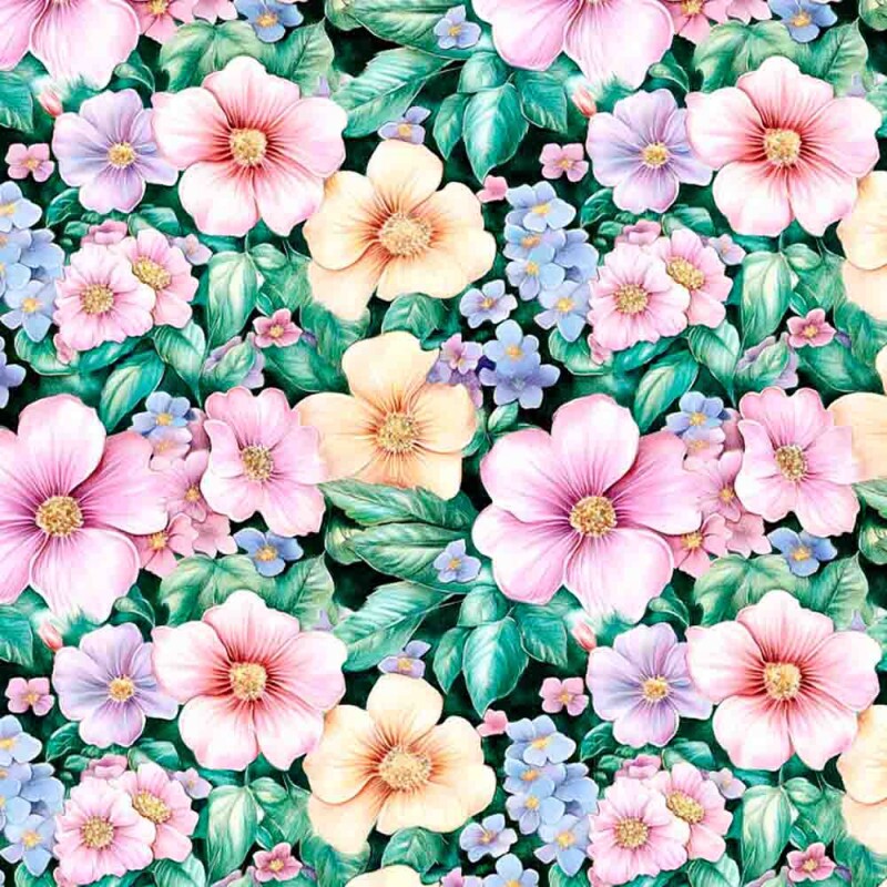 COLEÇÃO GREEN PURPLE - TRIC EST DIGITAL - LARG 1,50 -FLORAL MEDIO