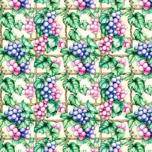 COLEÇÃO GREEN PURPLE - TRIC EST DIGITAL - LARG 1,50 -UVAS COM TRELIÇA