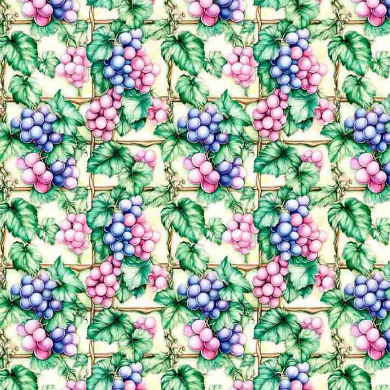 COLEÇÃO GREEN PURPLE - TRIC EST DIGITAL - LARG 1,50 -UVAS COM TRELIÇA