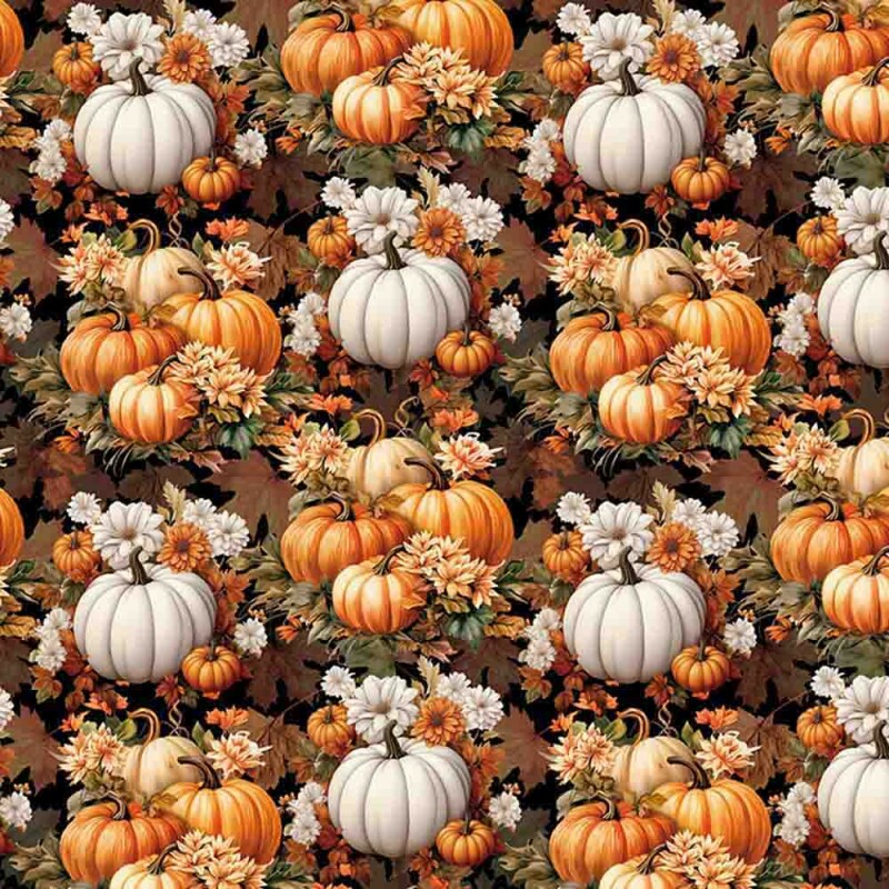 COLEÇÃO ABOBORAS VINTAGE - TRIC EST DIGITAL - LARG 1,50 - ABOBORAS GRANDES FD ESCURO