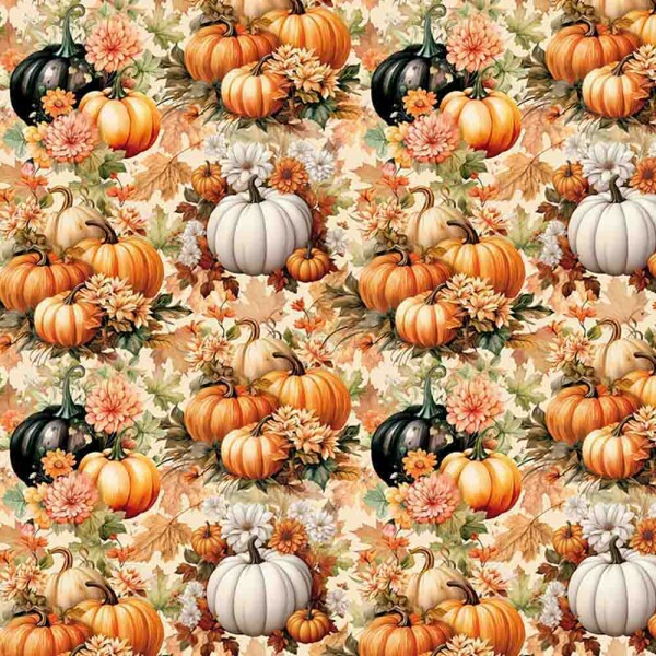 COLEÇÃO ABOBORAS VINTAGE - TRIC EST DIGITAL - LARG 1,50 - ABOBORAS GRANDES FD CLARO