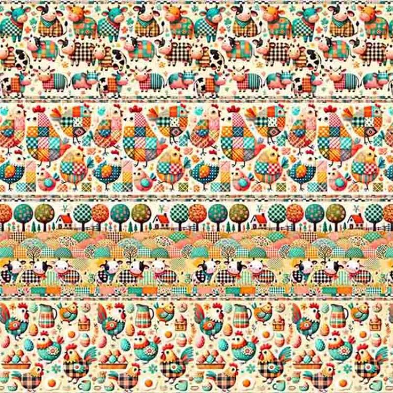 MII25 - COLEÇÃO BARRADO - GALINHAS E VACAS