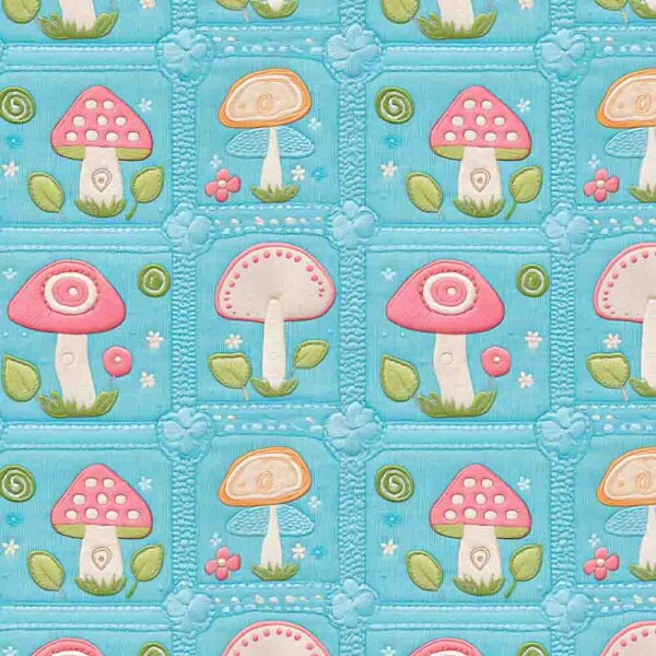 JN25 - TRICOL. COLEÇÃO QUILTED GARDEN - COGUMELOS - 100% ALGODÃO 96436-001