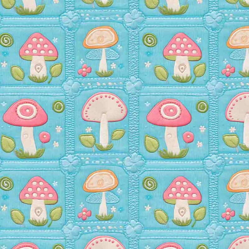 JN25 - TRICOL. COLEÇÃO QUILTED GARDEN - COGUMELOS - 100% ALGODÃO 96436-001