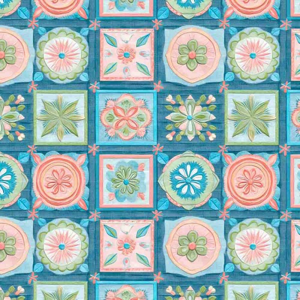 JN25 - TRICOL. COLEÇÃO QUILTED GARDEN - PATCHWORK MANDALAS - 100% ALGODÃO 96433-001