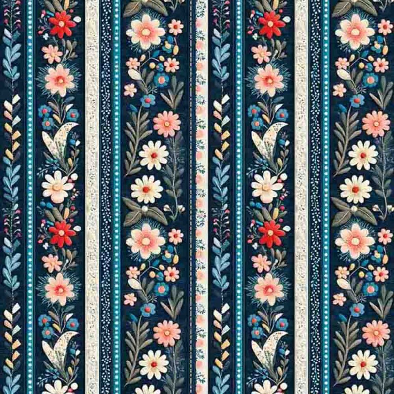 MI25 - TRICOLINE 100% ALGODÃO DIGITAL COLEÇÃO LUNA - LISTRADO