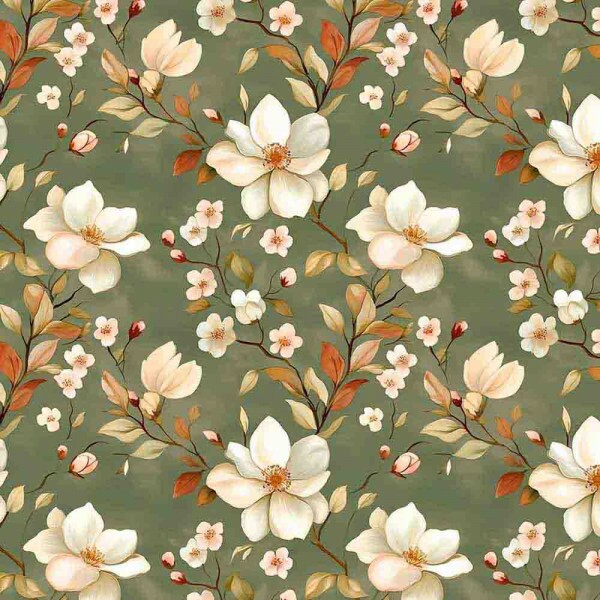 MI25 - TRICOLINE 100% ALGODÃO DIGITAL  - VERTENTE - FLORAL GRANDE