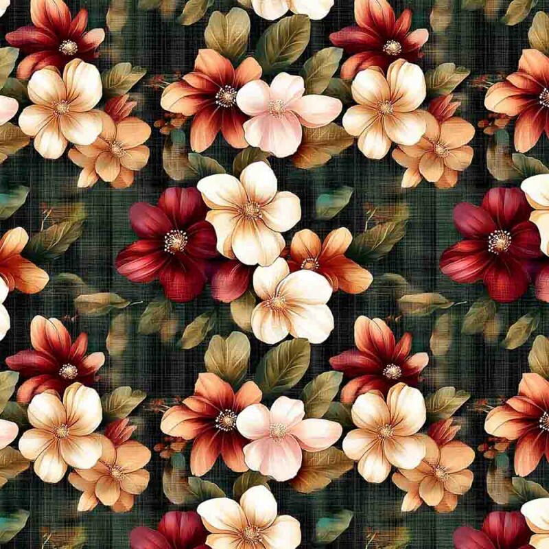 MI25 - TRICOLINE 100% ALGODÃO DIGITAL  - MADAGASCAR - FLORAL MEDIO