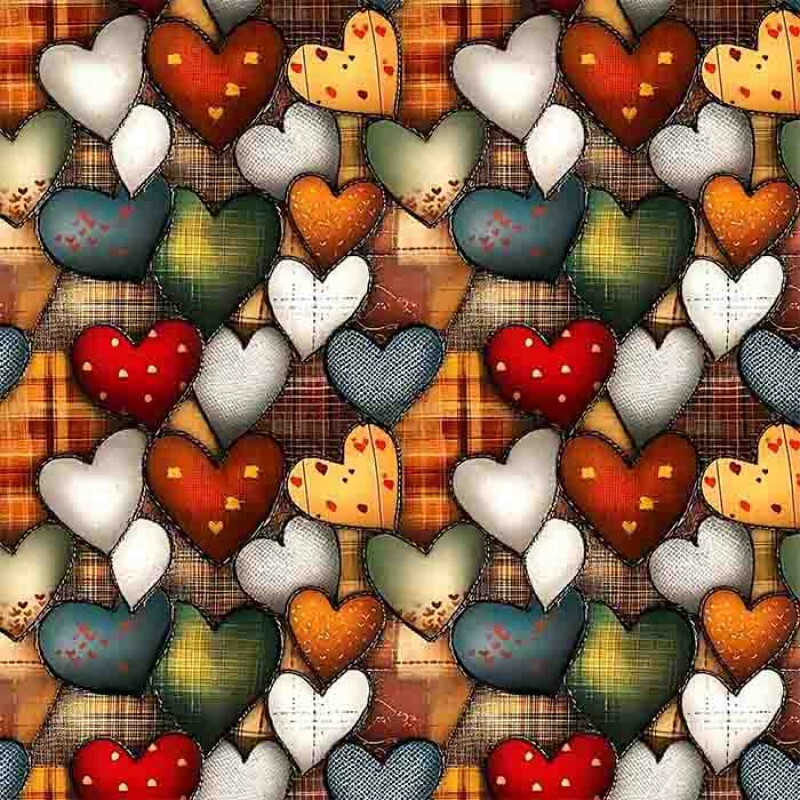 JN25 - TRICOLINE  LIKEWOOD - CORAÇÃO -100% ALGODÃO DIGITAL  97149/001