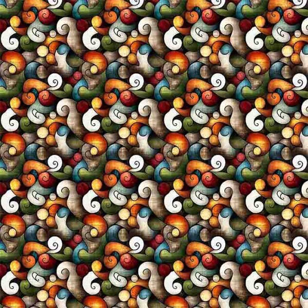 TRICOLINE 100% ALGODÃO DIGITAL  - LIKEWOOD - ARABESCO