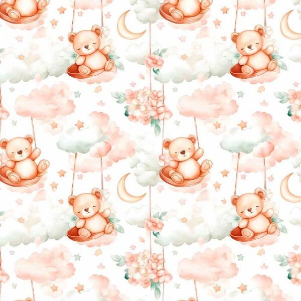 JUN25 - TRICOLINE 100% ALGODÃO DIGITAL  - HEAVEN - URSOS