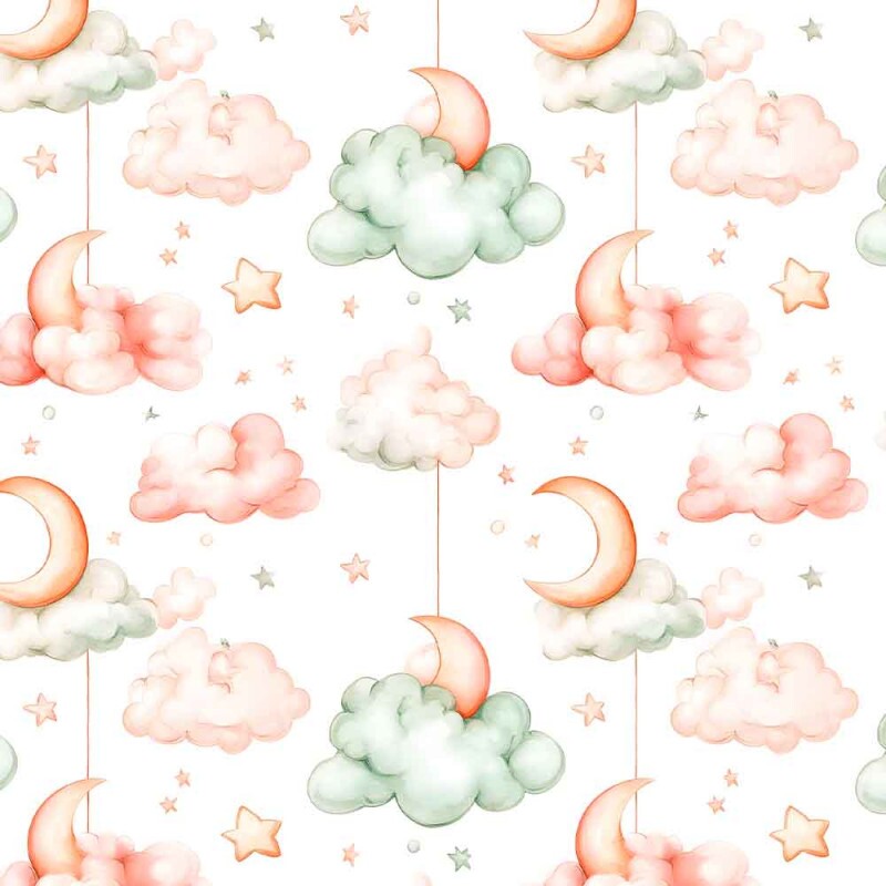 JUN25 - TRICOLINE 100% ALGODÃO DIGITAL  - HEAVEN - NUVENS