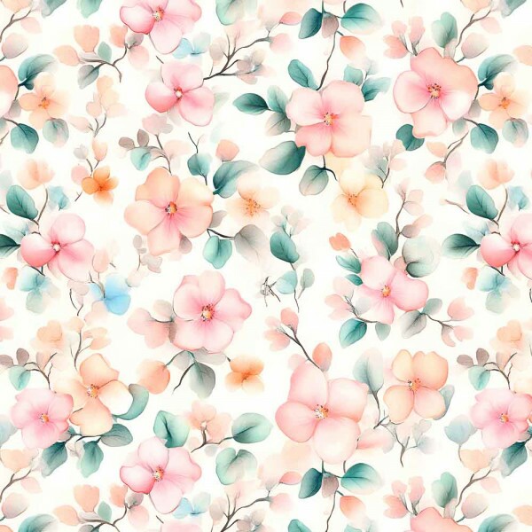 JUN25 - TRICOLINE 100% ALGODÃO DIGITAL  - HEAVEN - FLORAL 97182/001