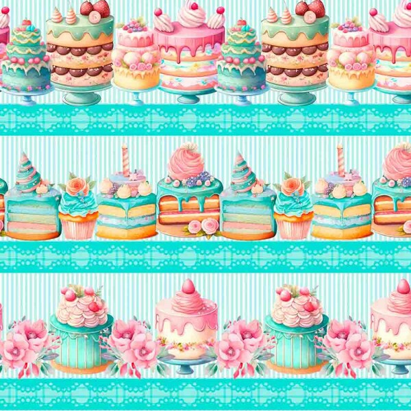 JN25 - TRICOLINE 100% ALGODÃO DIGITAL  - BARRADOS - BARRADO BOLOS