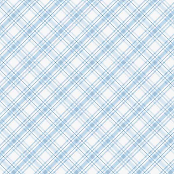 ST25 - TRICOLINE 100% ALGODÃO DIGITAL  - LARG 1,50m - URSINHOS- XADREZ AZUL