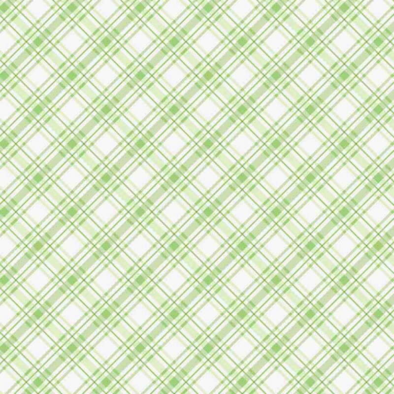 ST25 - TRICOLINE 100% ALGODÃO DIGITAL  - LARG 1,50m - URSINHOS- XADREZ VERDE