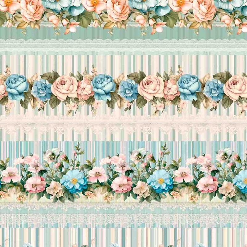 JN25 -TRICOL.DIGITAL - COLEÇÃO BARRADOS - FLORAL ROMANTICO - 100% ALGODÃO - 98607-001