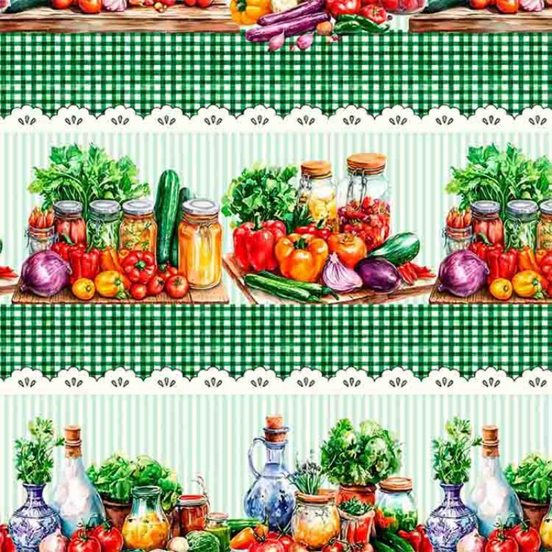 JN25 -TRICOLINE 100% ALGODÃO DIGITAL  COLEÇÃO BARRADOS - LEGUMES II