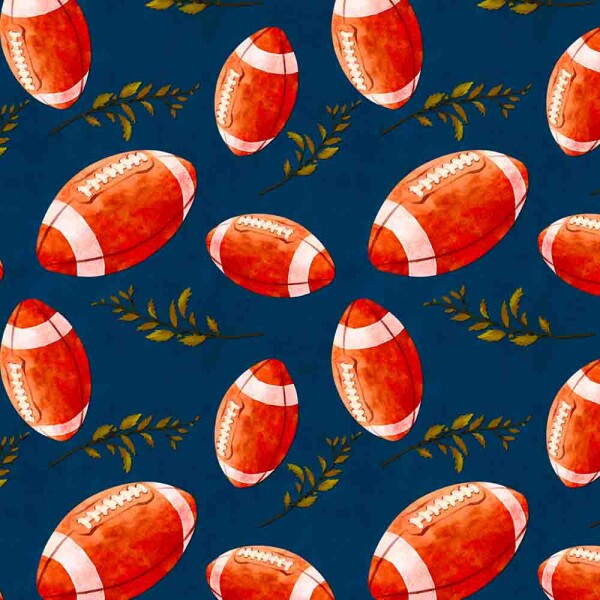 AG25 - TRICOLINE 100% ALGODÃO DIGITAL  -COLEÇÃO SPORTS - BOLA DE RUGBY