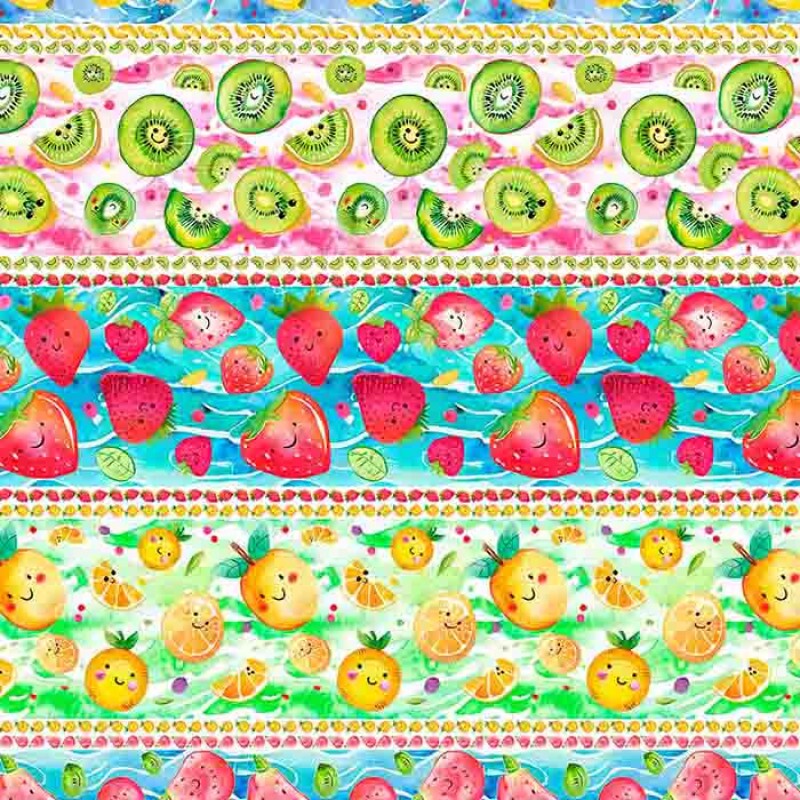 JL25 - TRICOLINE COLEÇÃO CUTE FRUIT - BARRADO 100% ALGODÃO - 99625/001