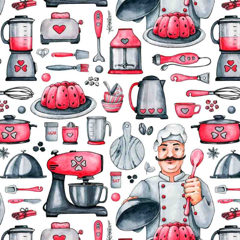 AG25 - TRICOLINE COLEÇÃO COZINHEIROS E UTENSILIOS - 100% ALGODÃO 00679/001