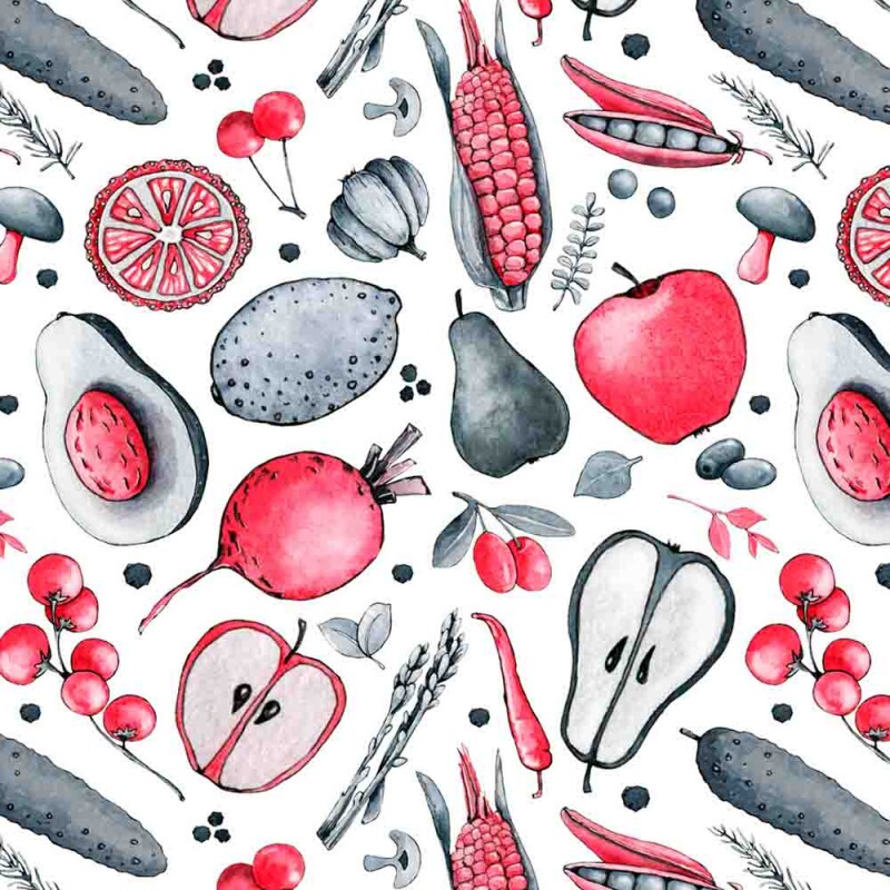 AG25 - TRICOLINE COLEÇÃO COZINHEIROS - FRUTAS  - 100% ALGODÃO 00683/001