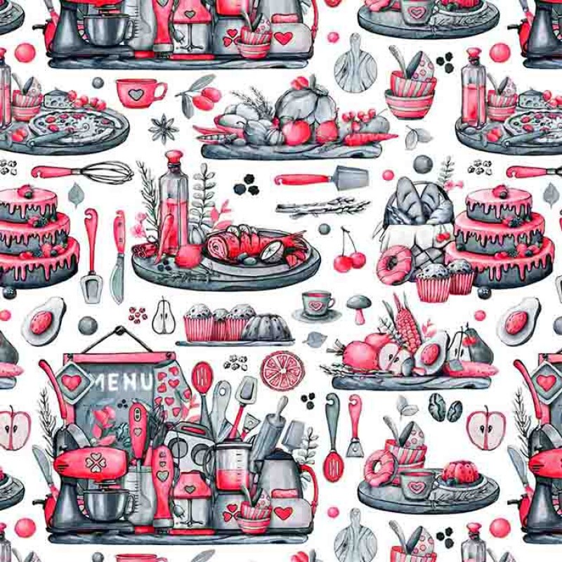 AG25 - TRICOLINE COLEÇÃO COZINHEIROS - UTENSILIOS - 100% ALGODÃO 00684/001