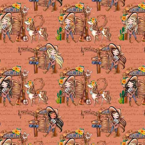 AG25 - TRICOL. COLEÇÃO SERTANEJO - CANTORA COUNTRY - 100% ALGODÃO 00691/001