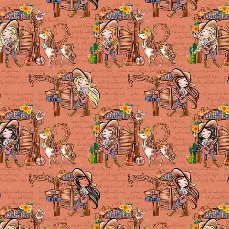 AG25 - TRICOL. COLEÇÃO SERTANEJO - CANTORA COUNTRY - 100% ALGODÃO 00691/001