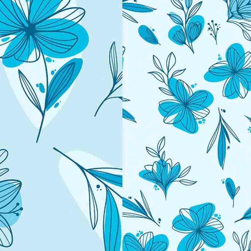 COLEÇÃO DIGITAL MEIO A MEIO BY AMANDA ANSALDO -TRIC. EST. FLORAL AZUL - ( 80108 VAR,03 ) - C