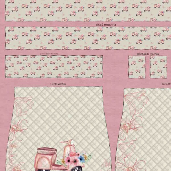 PAINEL DIGITAL - COLEÇÃO VINTAGE TRIP - ALBA JUNQUEIRA - VINTAGE HANDBAGS- ( 1,48 x 0,75 ) - ( 9100E4705 ) - P