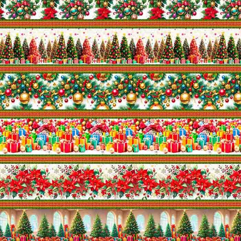 TRICOLINE 100% ALGODÃO DIGITAL  - NATAL 2025 -  BARRADO 3