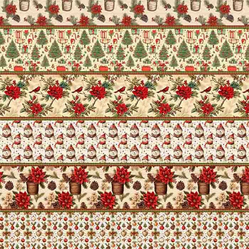 JN26 - TRICOL. COLEÇÃO NATAL - BARRADO VINTAGE - 100% ALGODÃO 98015-001