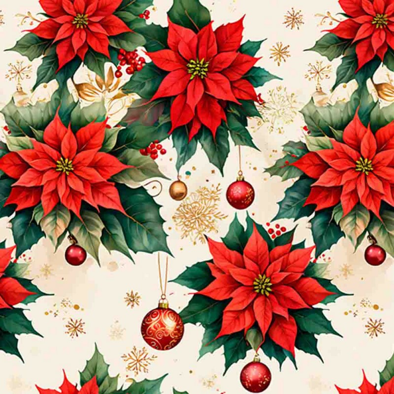 JN26 - TRICOL. COLEÇÃO NATAL - BICO PAPAGAIO E BOLAS - 100% ALGODÃO 97868-001