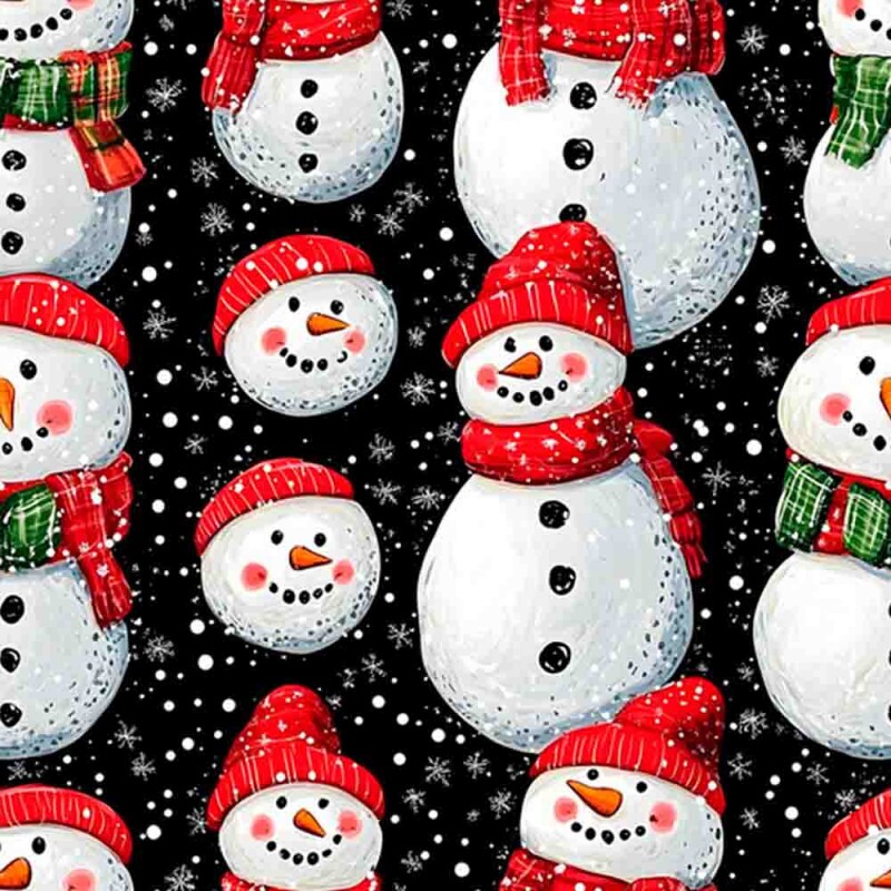 TRICOLINE 100% ALGODÃO DIGITAL  - NATAL 2025 -  NATAL COZY BONECO DE NEVE