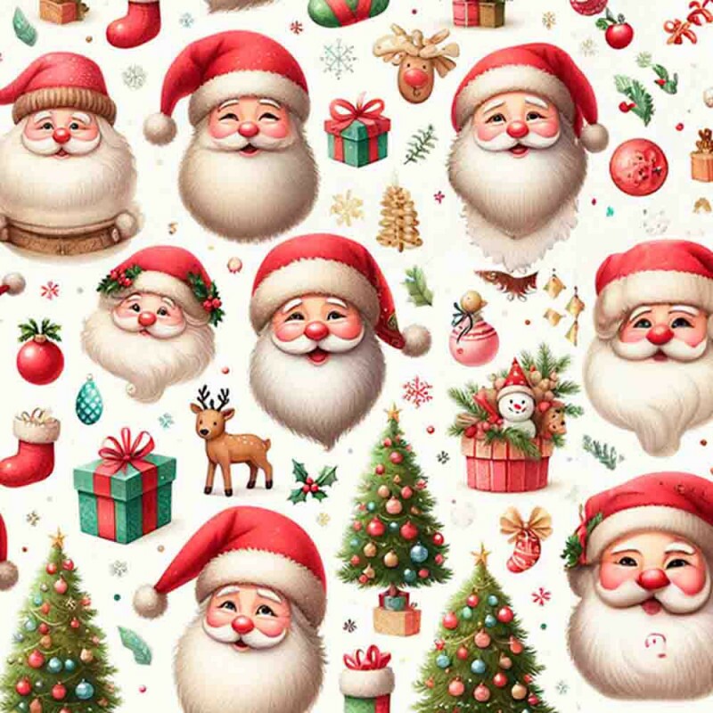 TRICOLINE 100% ALGODÃO DIGITAL  - NATAL 2025 -  CARA PAPAI NOEL