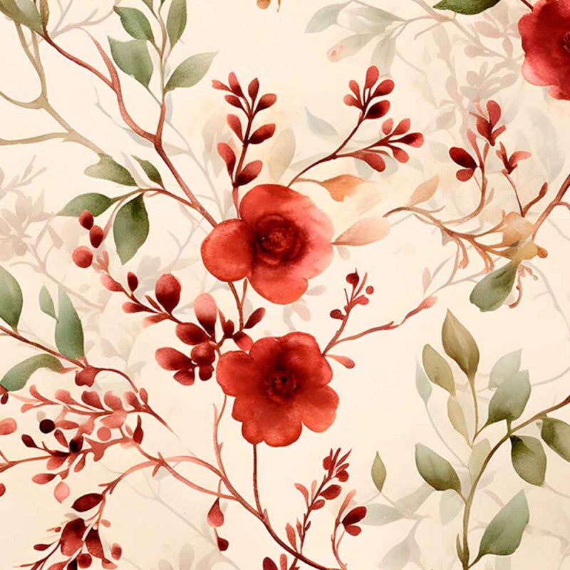 COLEÇÃO CLUBE MAIS CRIATIVO - TRIC. EST. DIGITAL - FLORAL C/ RAMOS VERDE - ( 82754 VAR,01 )  - C